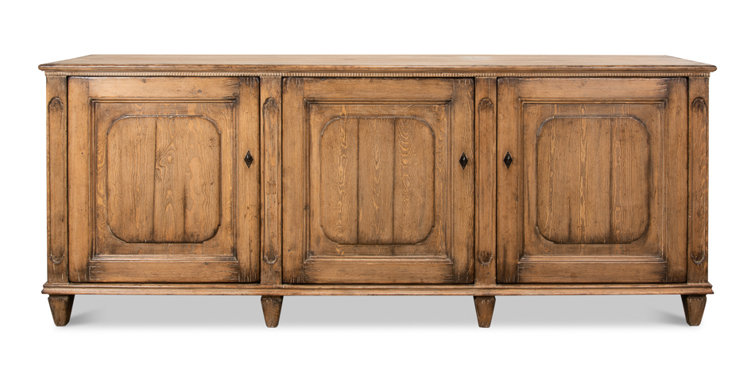 Montier Traditional Brown Pine 87'' Sideboard with Shaped Legs