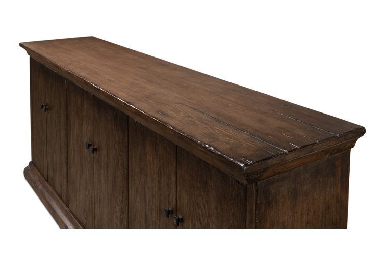 Rustic Charms 87'' Brown Elm Wood Sideboard Cabinet