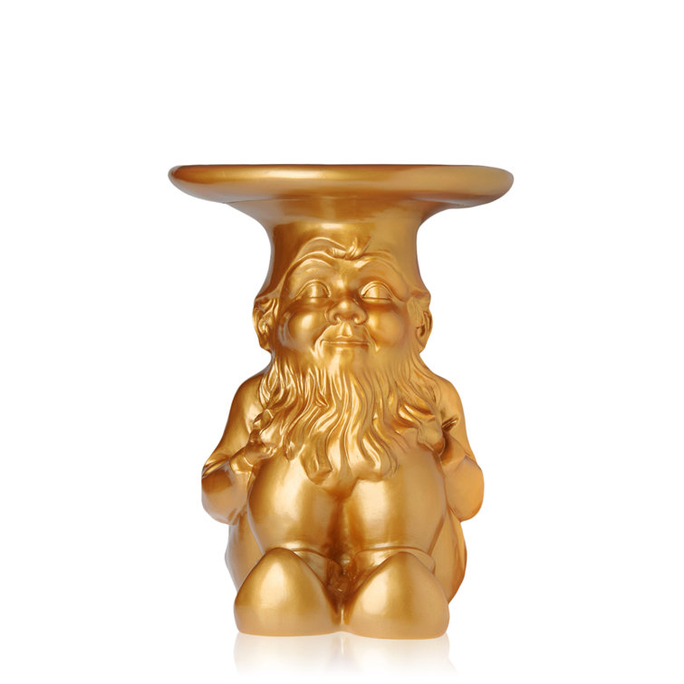 Attila Gold Round Acrylic Gnome Stool/Table by Philippe Starck