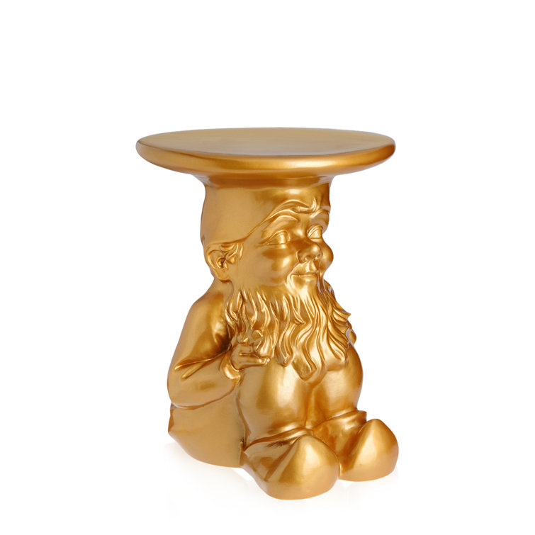 Attila Gold Round Acrylic Gnome Stool/Table by Philippe Starck