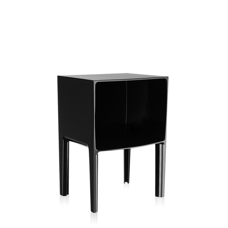 Small Ghost Buster Black Square Plastic Side Table
