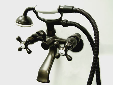 Charleston Oil Rubbed Bronze Wall-Mount Tub Faucet with Hand Shower