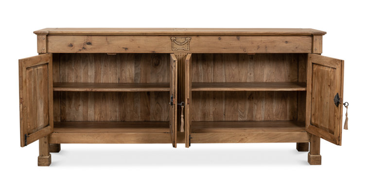 Carreiro Traditional Beige 79'' Driftwood Finish Sideboard