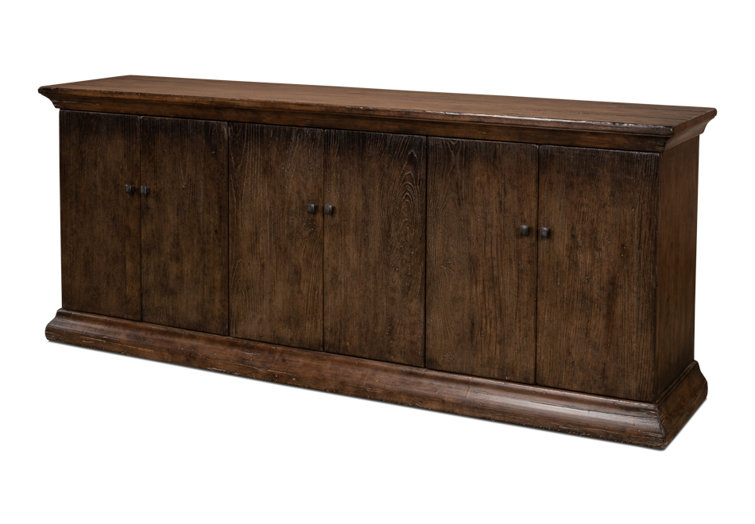 Rustic Charms 87'' Brown Elm Wood Sideboard Cabinet