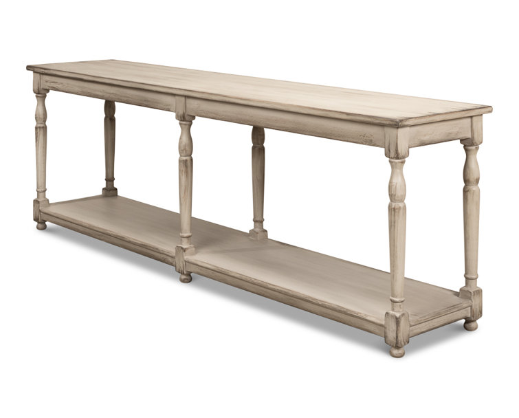 Jensen 95'' Stony Grey Solid Wood Console Table with Storage