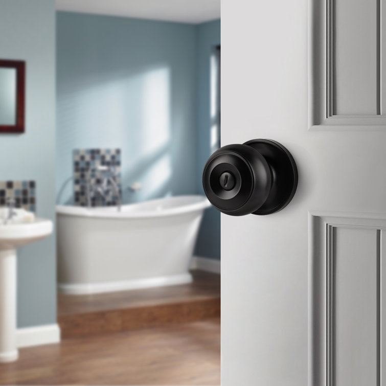 Black Stainless Steel Privacy Door Knobs Set of 6