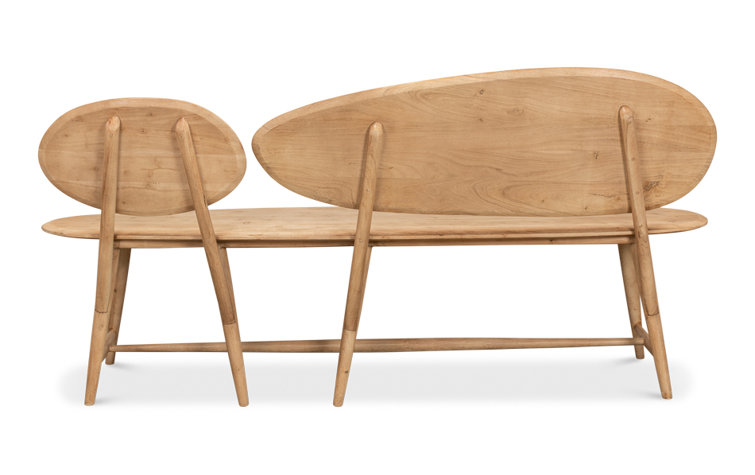 Pebble-Inspired Solid Acacia Wood 73'' Dining Bench in Moleskin Brown