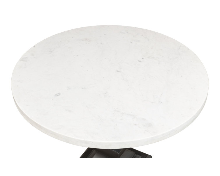 Haviland 40" Transitional Black Marble Round Dining Table
