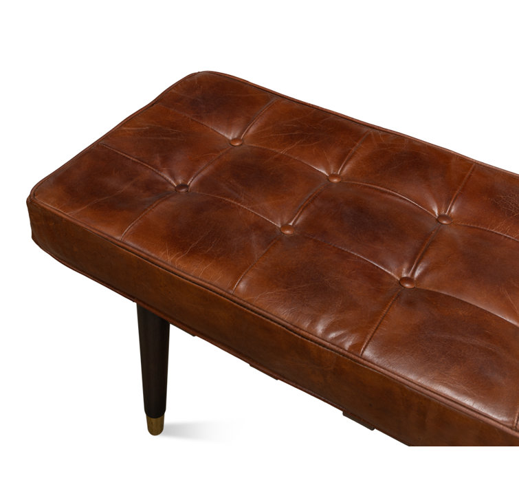 Prince Albert Genuine Leather Upholstered Bench
