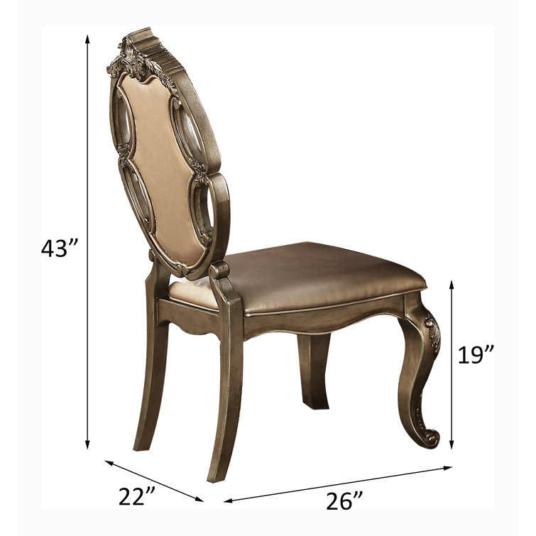 Vintage Oak and PU Tufted Upholstered Side Chair