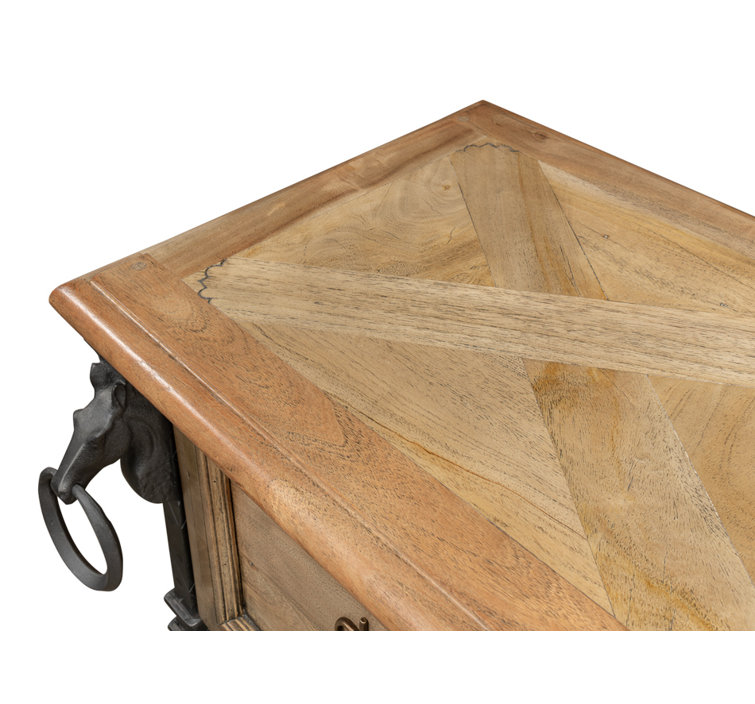 Desert Bleached Brown Acacia Wood and Iron Console Table