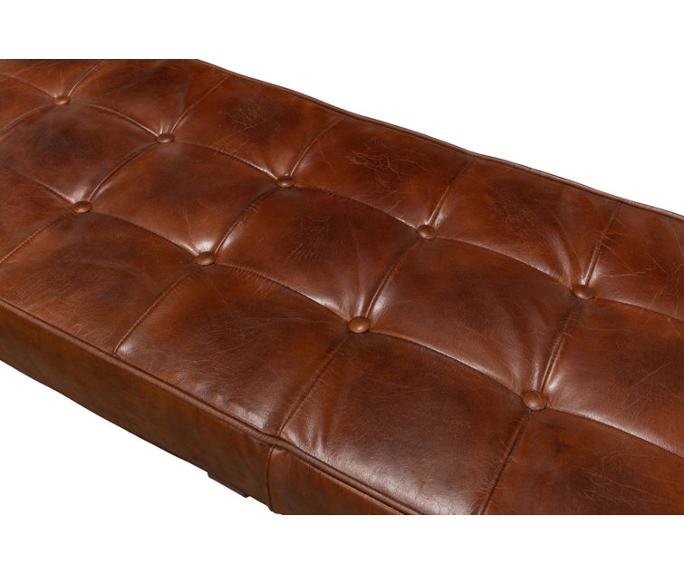 Prince Albert Genuine Leather Upholstered Bench