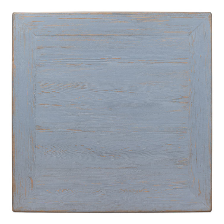 Blue Solid Pine Wood Square Coffee Table