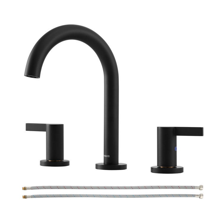 Electra Matte Black Widespread 2-Handle High-Arc Bathroom Faucet