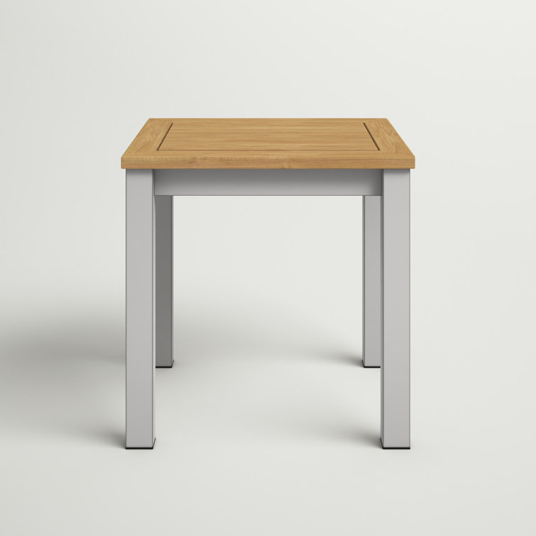 Natural Tekwood and Aluminum Outdoor Side Table