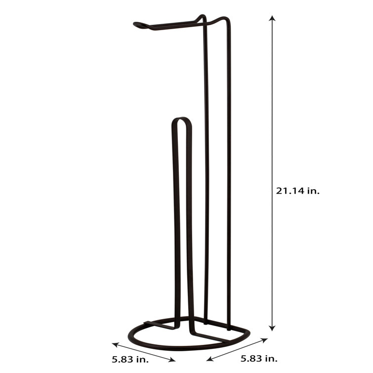 Bronze Freestanding Toilet Paper Holder with Reserve