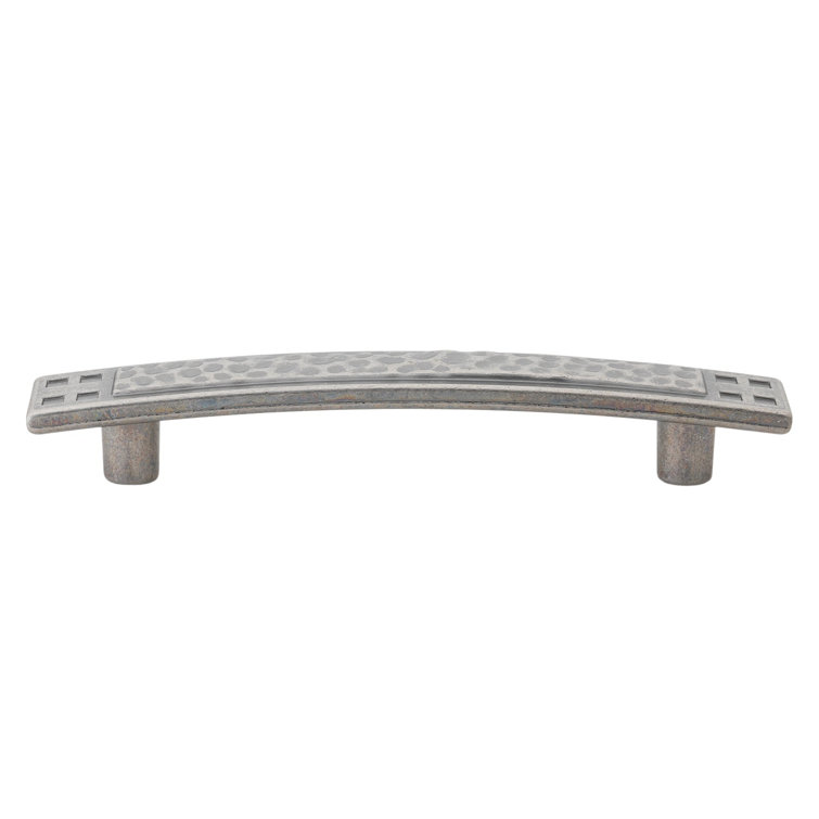 Weathered Nickel Hammered Cabinet Pull with Mounting Hardware