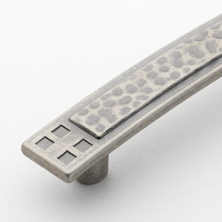 Weathered Nickel Hammered Cabinet Pull with Mounting Hardware