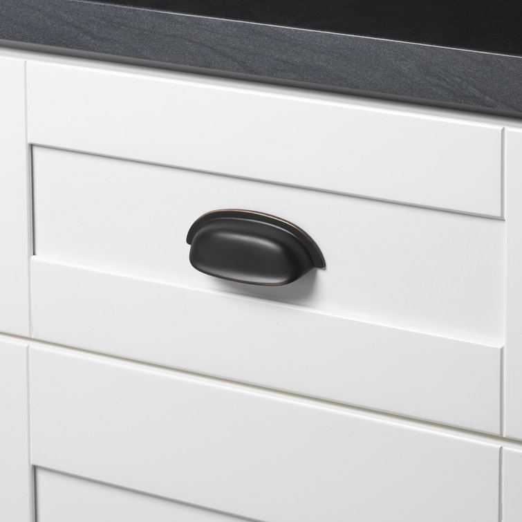 Oil Rubbed Bronze Traditional Cup Pull with Mounting Hardware