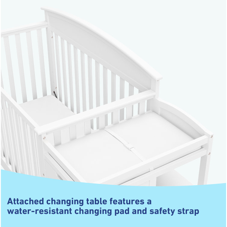 White Pine 4-in-1 Convertible Crib with Changer