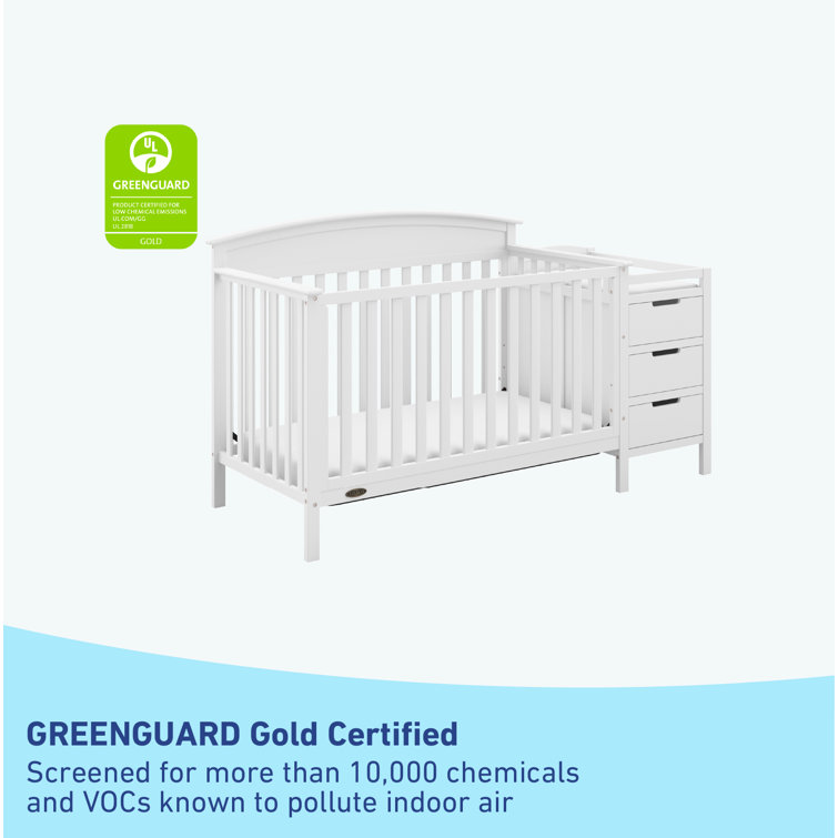 White Pine 4-in-1 Convertible Crib with Changer