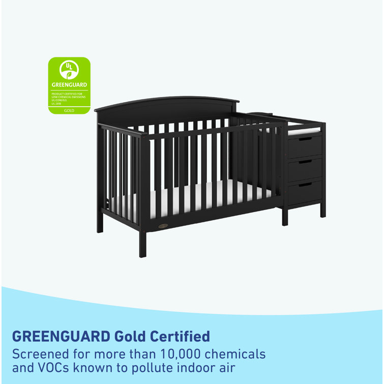Black Pine 4-in-1 Convertible Crib and Changer