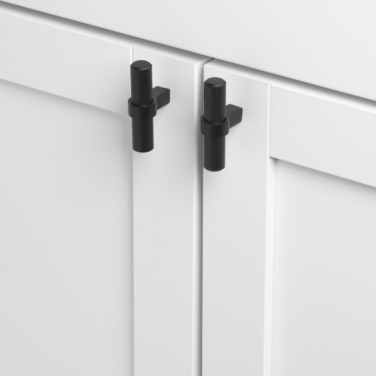 Matte Black Alloy Steel T-Bar Handle Knob, 2.25 inches