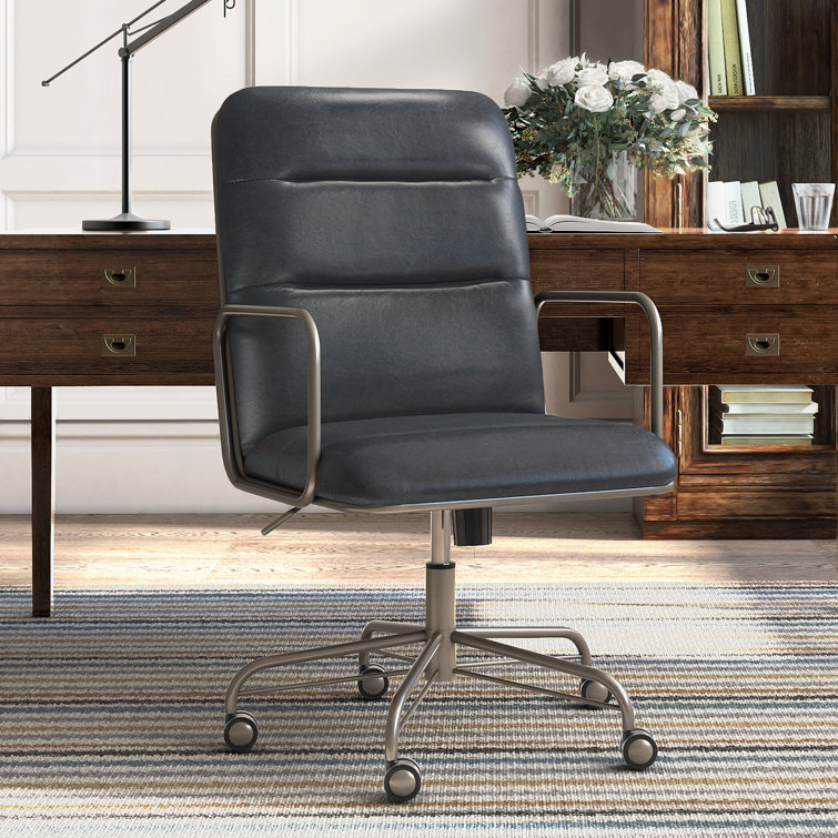 Cream High Back Leather Executive Swivel Office Chair