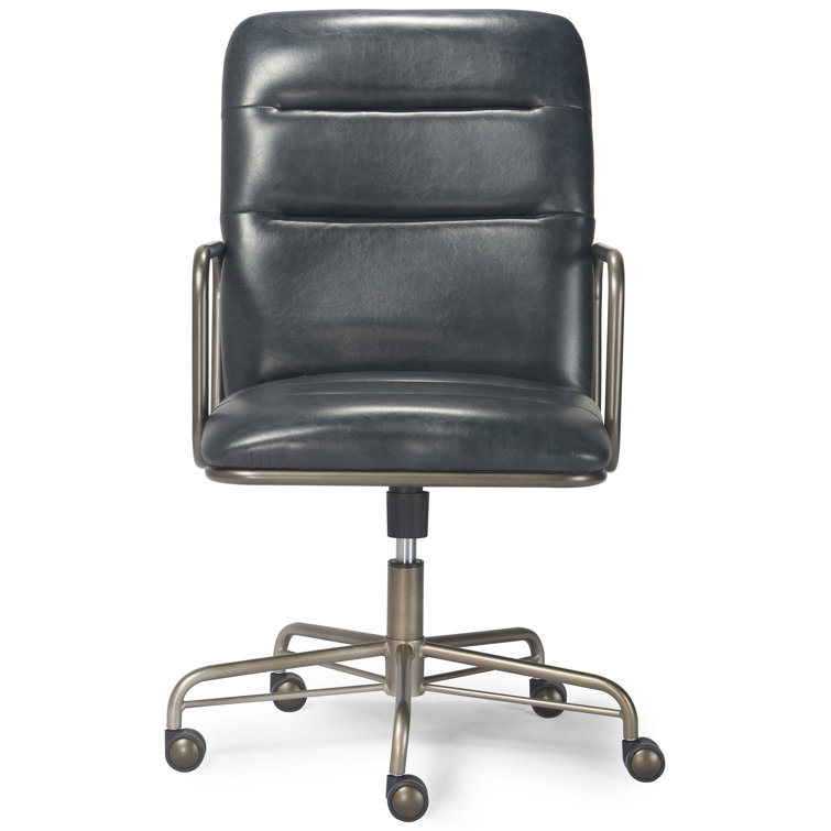Cream High Back Leather Executive Swivel Office Chair