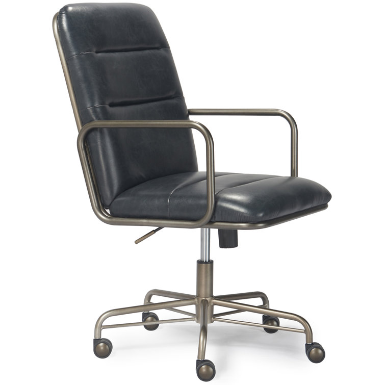 Cream High Back Leather Executive Swivel Office Chair