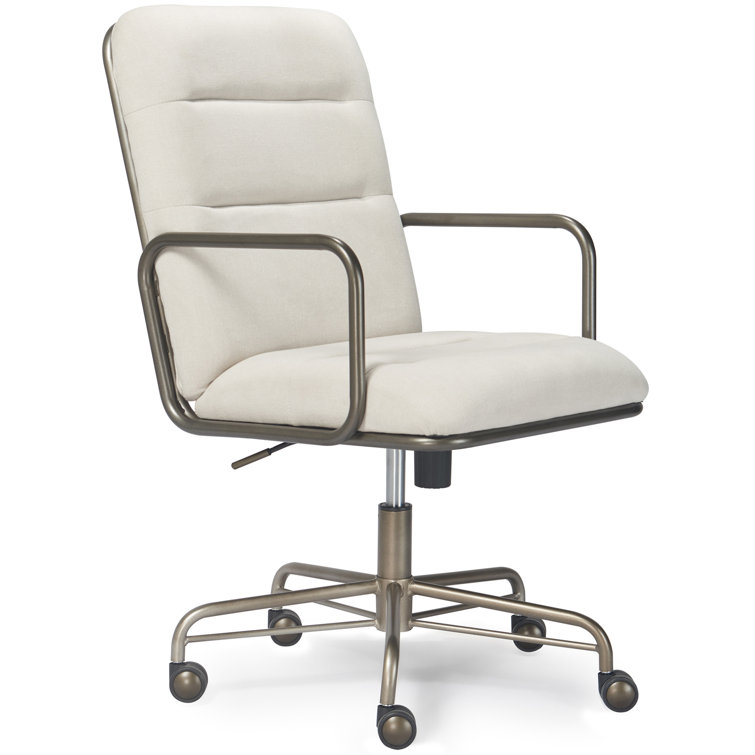 Cream High Back Leather Executive Swivel Office Chair