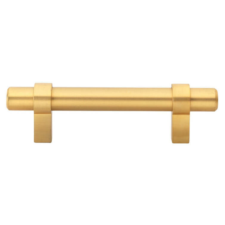 Satin Gold Modern Steel Bar Pull with Mounting Hardware