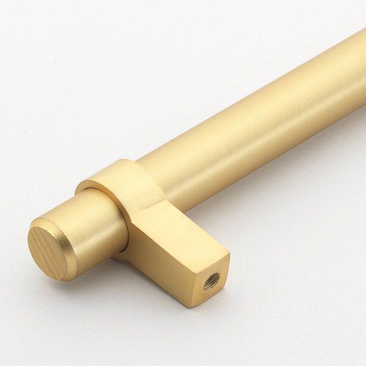 Satin Gold Modern Steel Bar Pull with Mounting Hardware