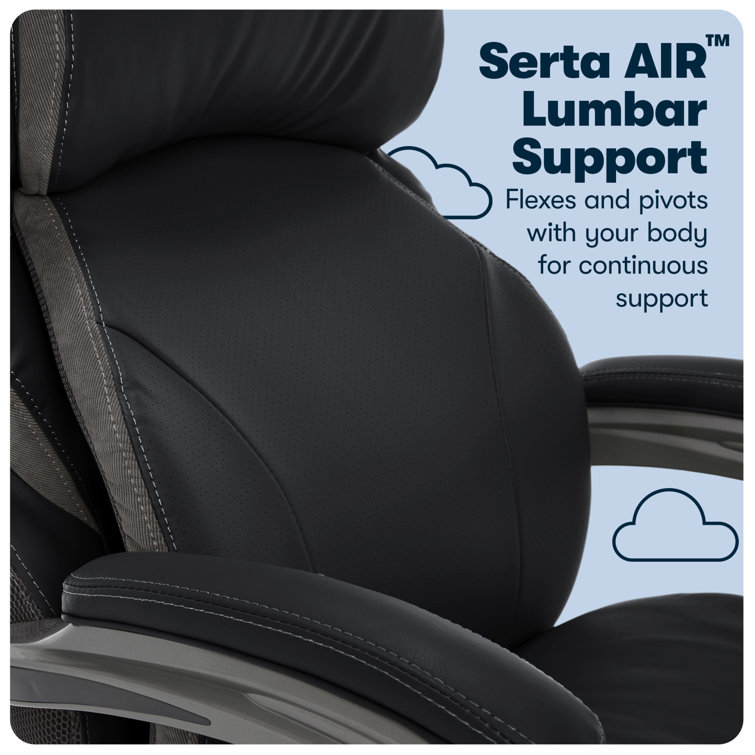 Sculpted High-Back Ergonomic Black Leather Executive Chair