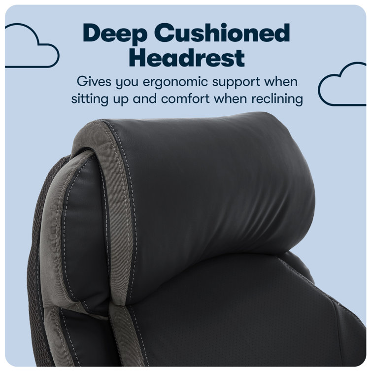 Sculpted High-Back Ergonomic Black Leather Executive Chair