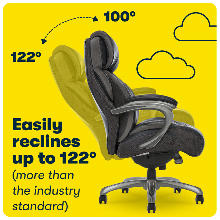 Sculpted High-Back Ergonomic Black Leather Executive Chair