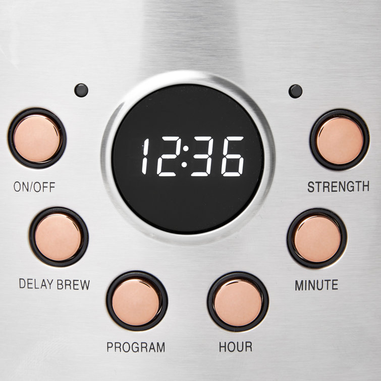 Haden 12-Cup Programmable Steel & Copper Drip Coffee Maker