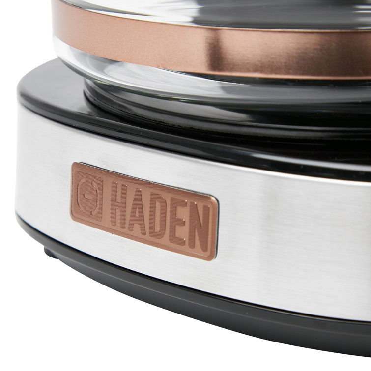 Haden 12-Cup Programmable Steel & Copper Drip Coffee Maker
