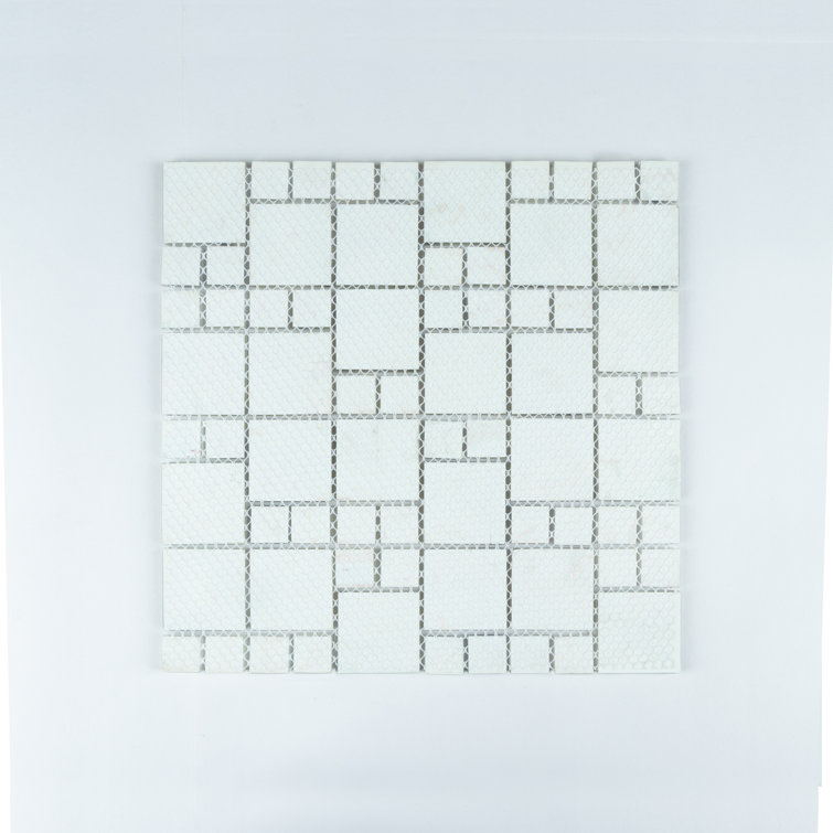 Frozen Lake Hand-Painted Glass Mosaic Tile for Walls