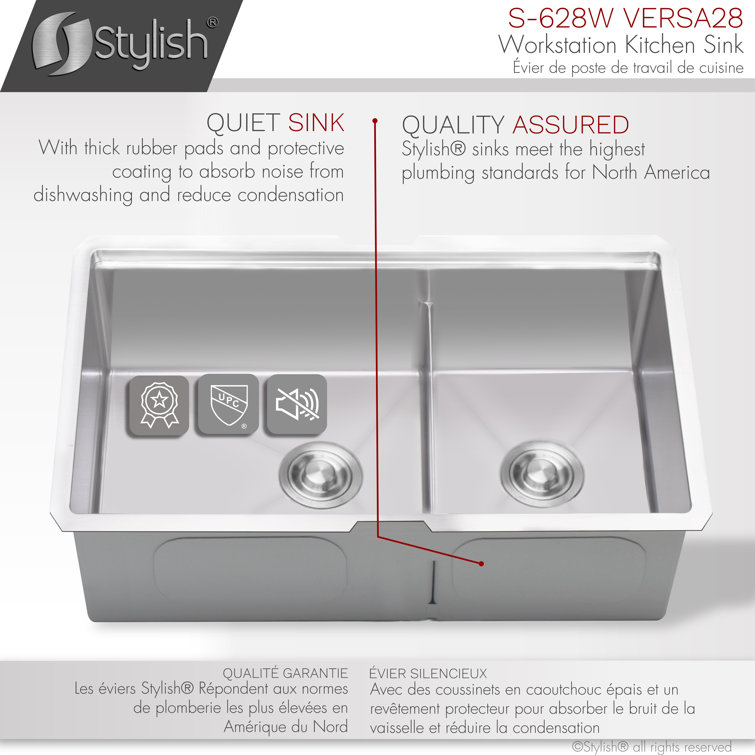 Versa28 Dual Bowl 28" Stainless Steel Undermount Kitchen Workstation