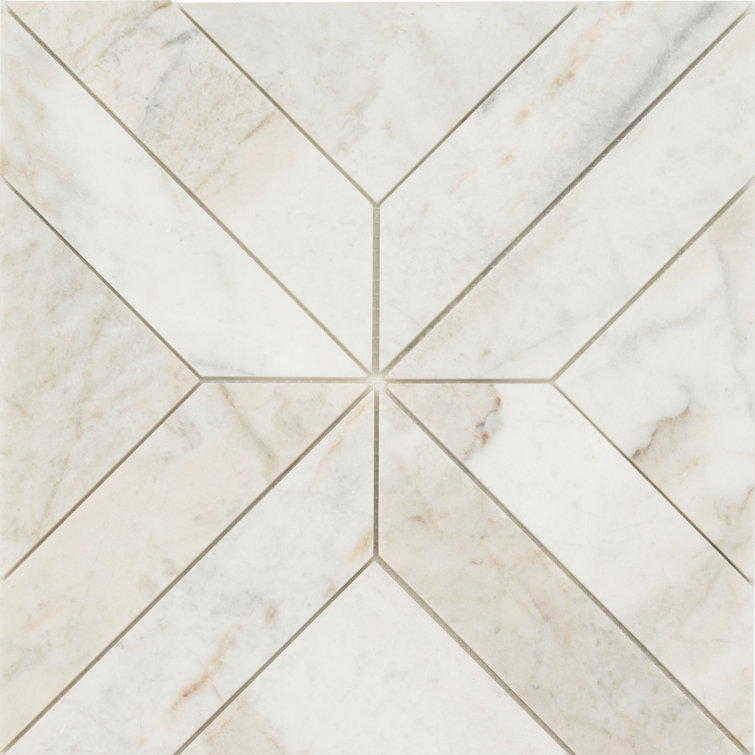 Arabescato Venato White Honed Marble Mosaic Tile Sheet