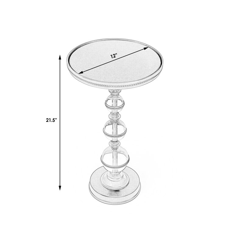 Forella Black Granite and Acrylic Pedestal Side Table