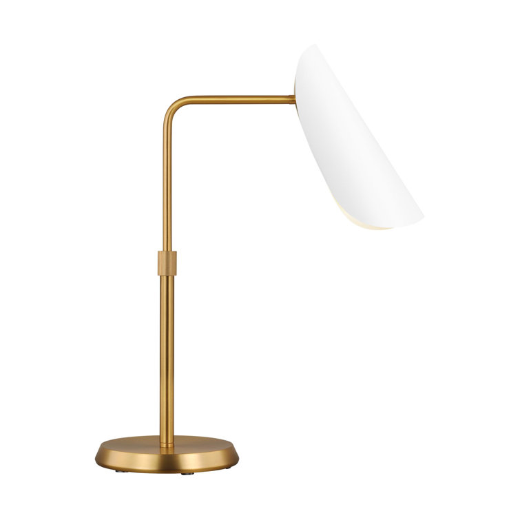 Adjustable Matte White and Burnished Brass Table Lamp