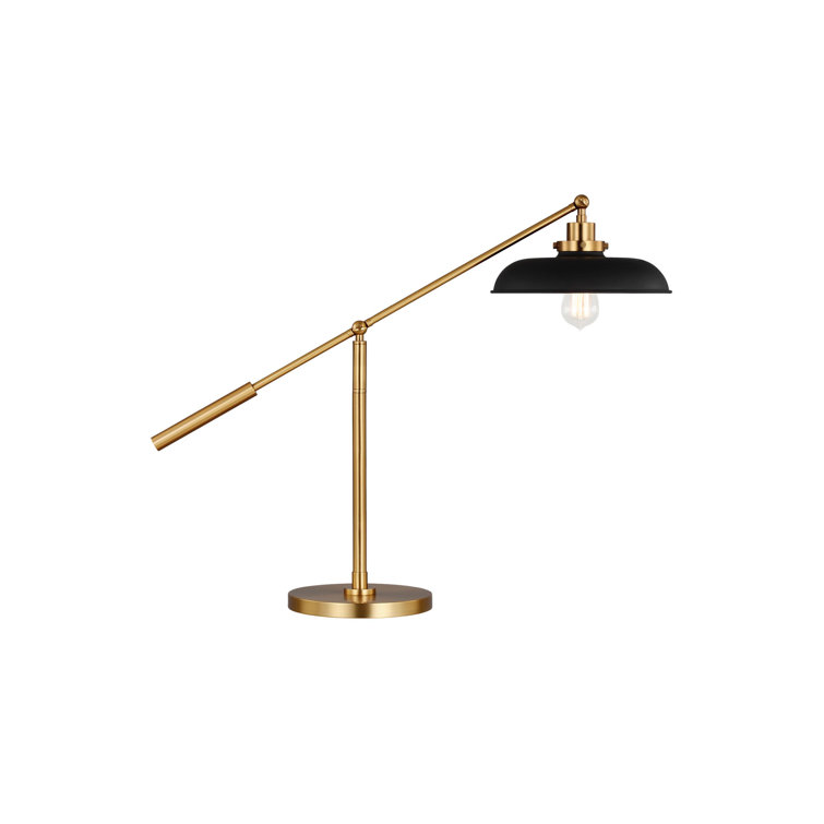 Wellfleet Adjustable 23.38" Burnished Brass and Black Desk Lamp Set