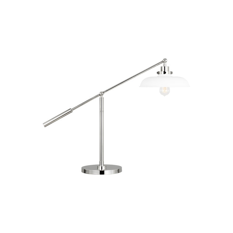 Wellfleet Adjustable 23.375" Polished Nickel and Matte White Desk Lamp Set