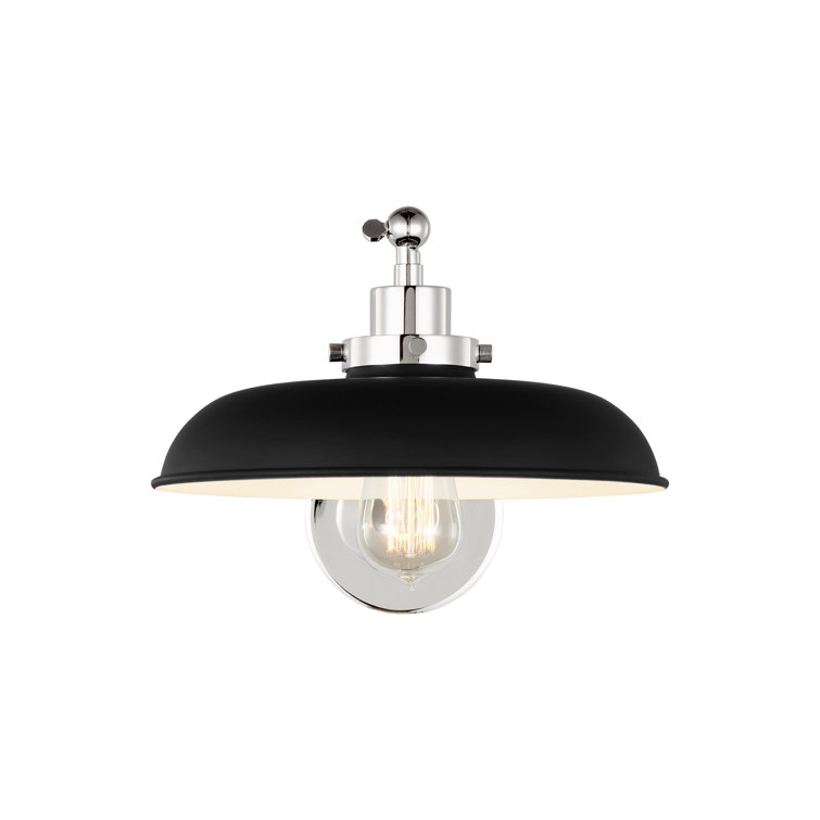 Wellfleet Midnight Black and Polished Nickel Dimmable Wall Sconce