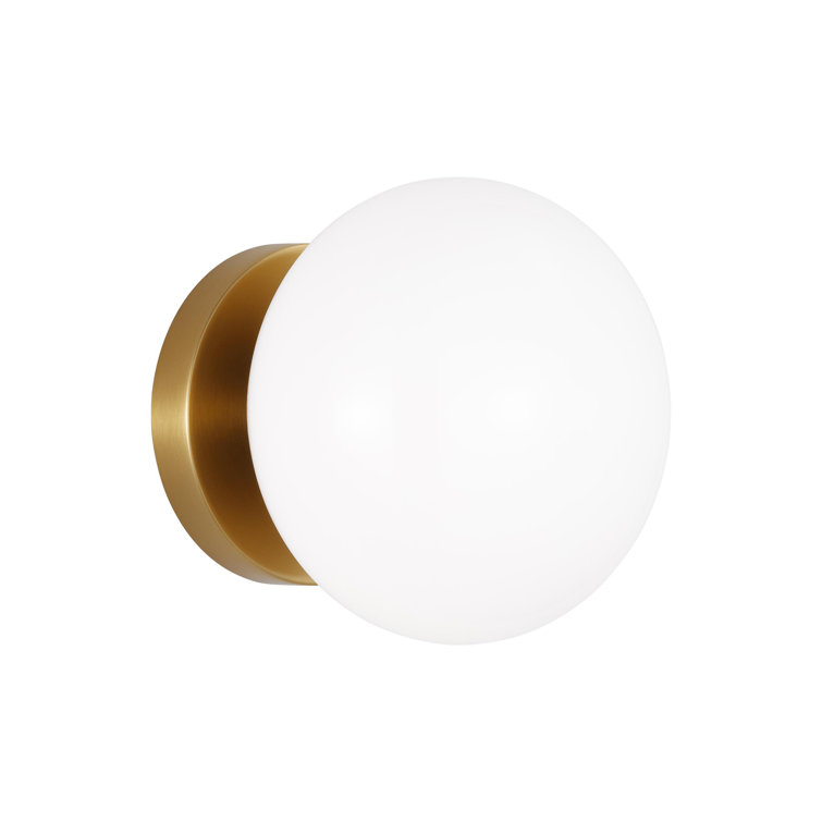 Vibi Brass and Glass Globe Dimmable Wall Sconce