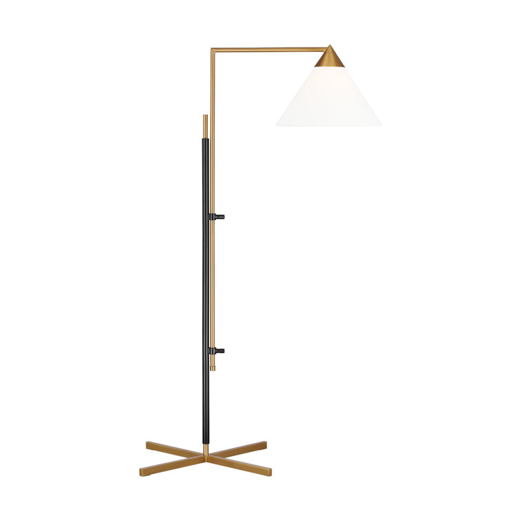 Franklin Adjustable Task Floor Lamp in Burnished Brass and Deep Bronze