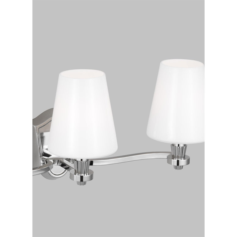 Polished Nickel 3-Light Vanity with Milk White Glass Shades
