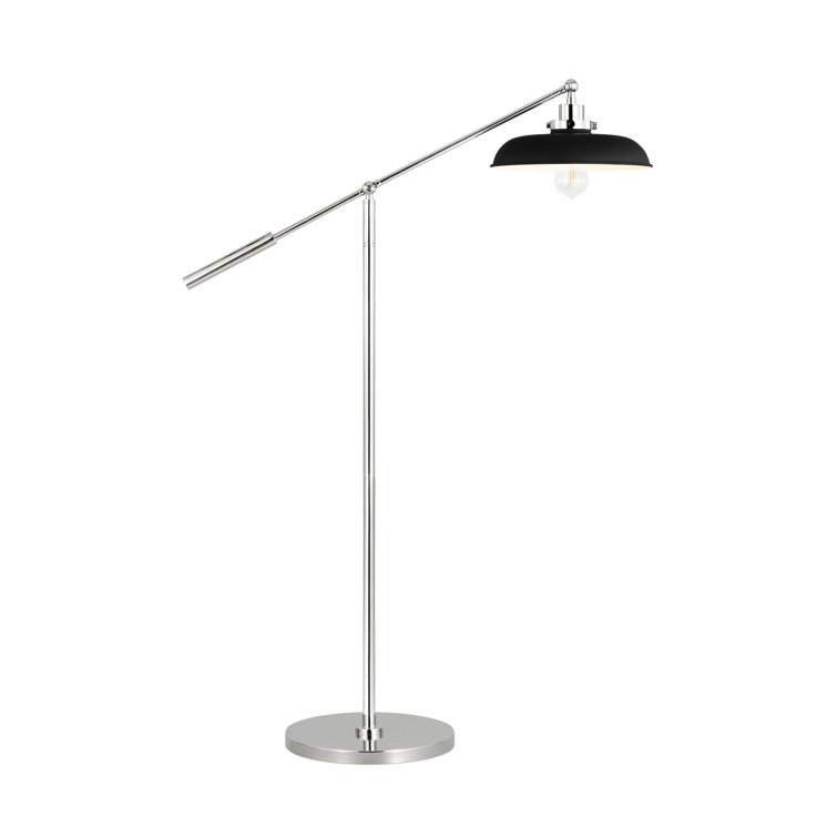 Wellfleet Adjustable 46" Polished Nickel & Black LED Task Floor Lamp Set